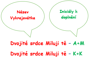 Dvojité srdce Miluji tě